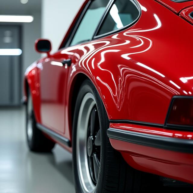 Porsche 911 con acabado de detallado cerámico brillante